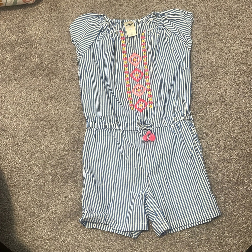 Blue and white Romper